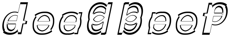 Ambigram for deadbeef in Sourcecodepro-mediumit